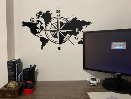 استیکر وی وین آرت طرح نقشه جهان کد S43