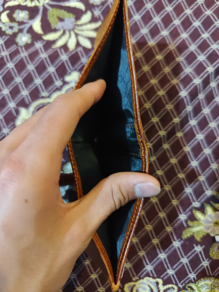 کیف پول مردانه مدل چرم طبیعی گاوی طرح دار