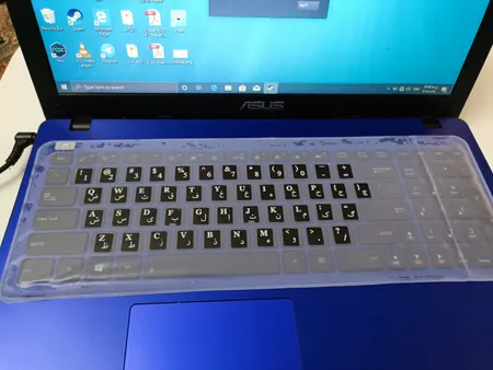 برچسب حروف فارسی کیبورد طرح مات به همراه محافظ کیبورد مناسب برای لپ تاپ 15.6 اینچ