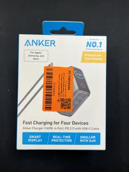 شارژر دیواری 140 وات 4 پورت انکر مدل B0DPKP7RD8 به همراه کابل USB-C به طول 1.5 متر