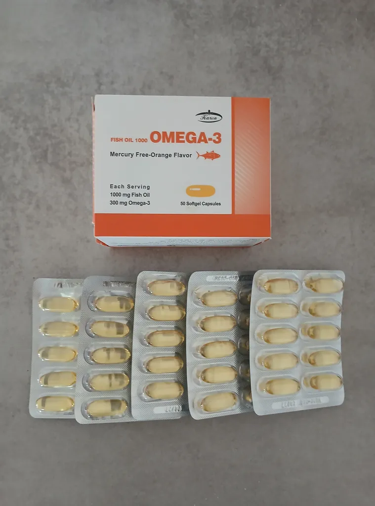 کپسول سافت ژل امگا 3 1000 میلی گرم فاقد جیوه با طعم پرتقال کارن بسته 50 عددی