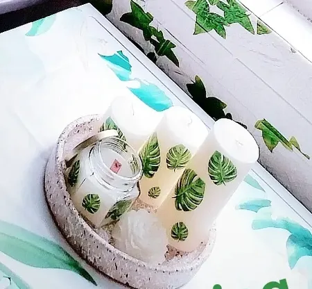 شمع طرح برگ کد 52 مجموعه 4 عددی