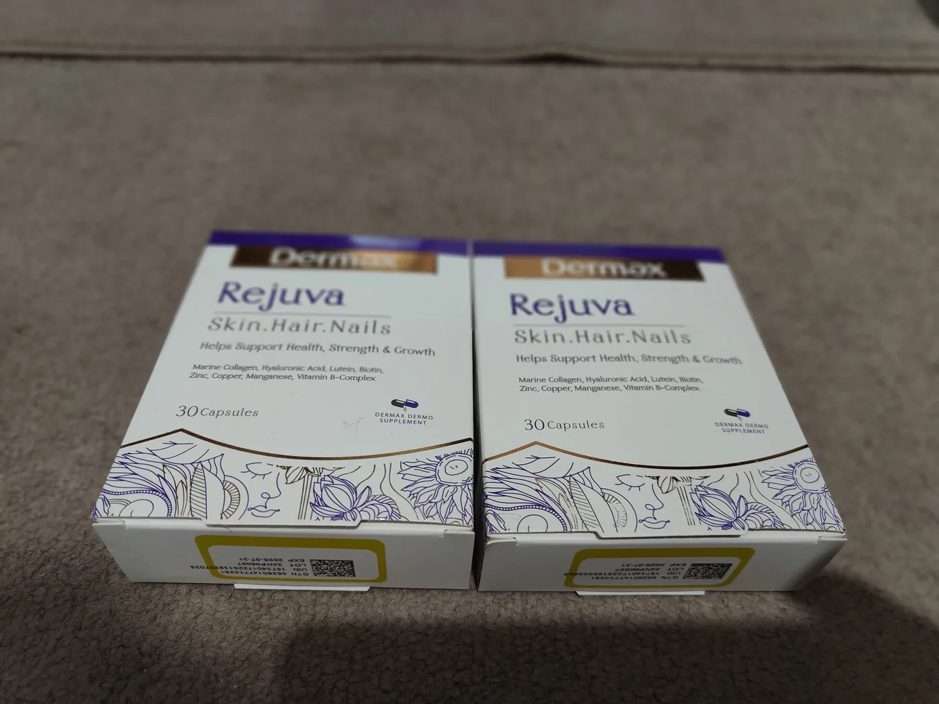 کپسول تقویت پوست مو و ناخن رجوا درمکس 2 بسته 30 عددی