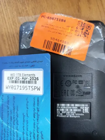 هارد اکسترنال وسترن دیجیتال مدل Elements ظرفیت یک ترابایت دارای رابط USB Type-A 3.0