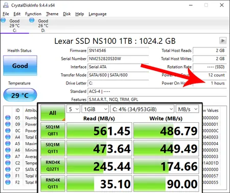 اس اس دی اینترنال لکسار مدل NS100 ظرفیت 1ترابایت