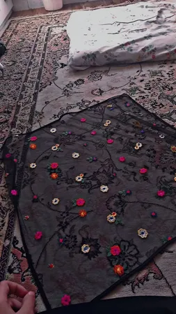 روسری زنانه مدل مینی اسکارف گل رنگی