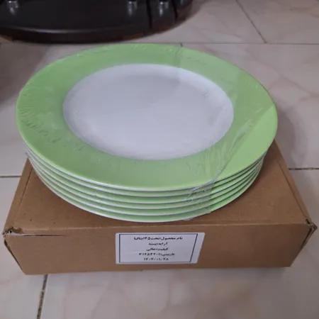 بشقاب غذاخوری چینی زرین ایران مدل ایتالیا 25 درجه عالی بسته 6 عددی