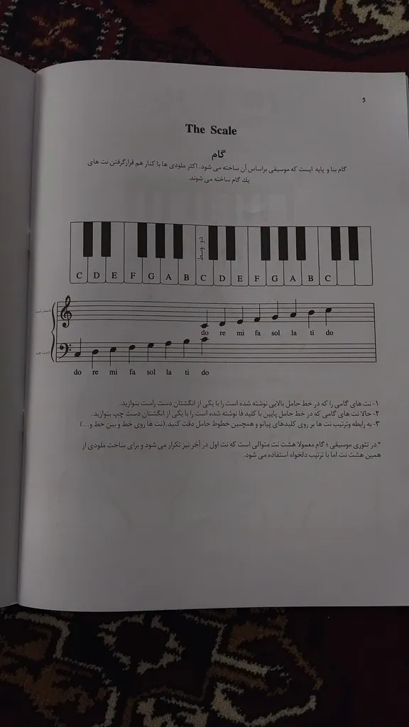 کتاب آموزش قدم به قدم پیانو اثر مایکل آرون انتشارات گنجینه کتاب نارون جلد 1