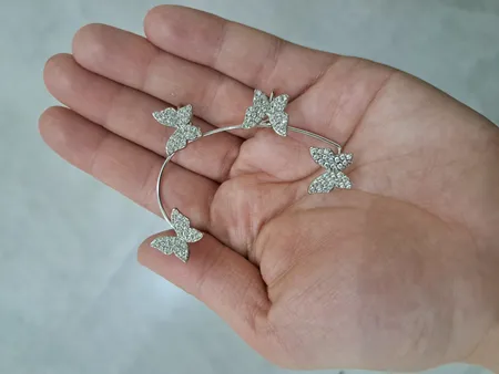 گوشواره زنانه مدل ایرکاف طرح پروانه کد Ensc2