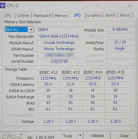 رم لپ تاپ کروشیال مدل DDR4 2400MHz ظرفیت 8 گیگابایت