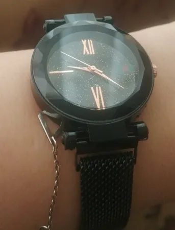 ساعت مچی عقربه ای دخترانه مدل حصیری مگنتی کد 1402