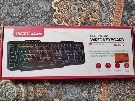 کیبورد تسکو مدل TK 8019، سوئیچ ممبران، Full-size، نورپردازی LED RGB