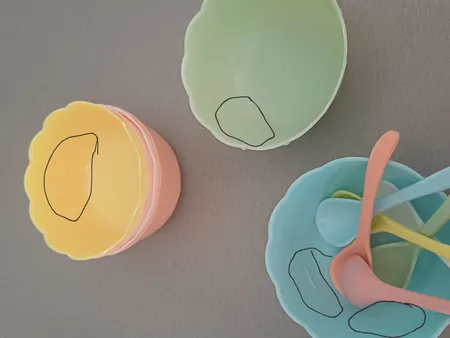 کاسه مدل شنتیا مجموعه 6 عددی به همراه قاشق