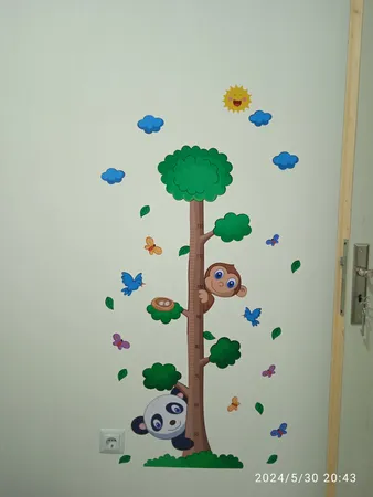 استیکر دیواری کودک باروچین مدل حیوانات بازیگوش مجموعه 21 عددی