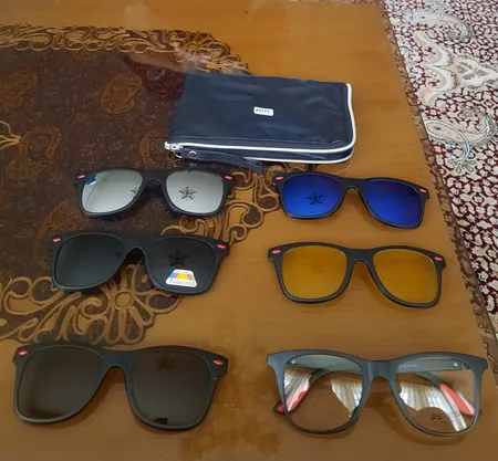 فریم عینک طبی مدل TR2317 به همراه کاور آفتابی مجموعه 6 عددی