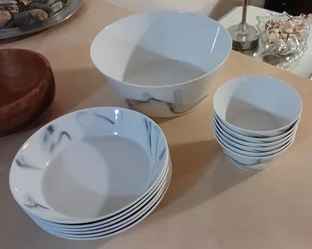 بشقاب خورش خوری زی مدل فرم اس 19 بلو استون درجه یک بسته شش عددی