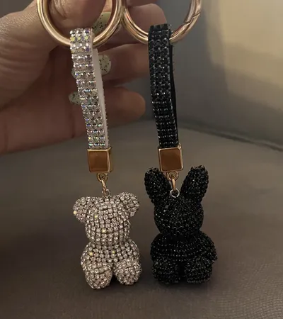 جاکلیدی زنانه طرح خرس تمام نگین