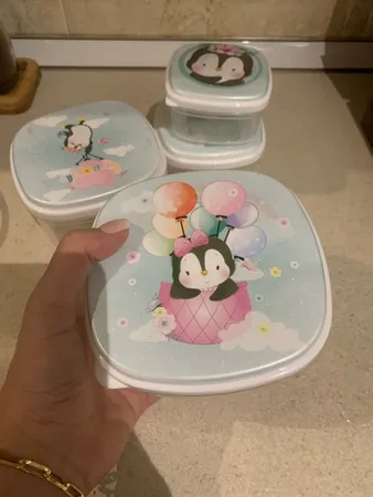 ظرف نگهدارنده وینتج طرح پنگوین مدل VNP035 مجموعه 4 عددی