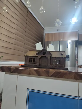 جعبه دستمال کاغذی طرح کلبه کد 0120