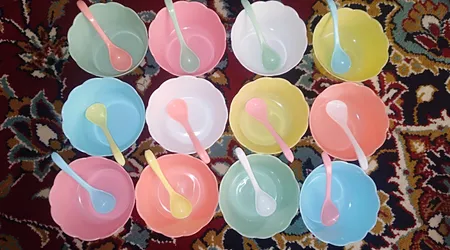 کاسه مدل شنتیا مجموعه 6 عددی به همراه قاشق