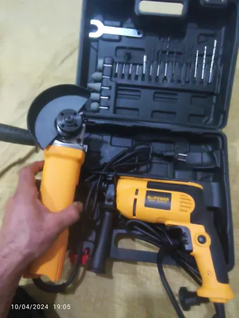 مجموعه 2 عددی دریل و مینی فرز صنعتی نئوپاور مدل NP-204 NP-801