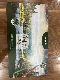 مداد رنگی 72 رنگ آریا مدل آرتیست جعبه فلزی کد 072