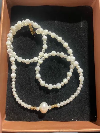 گردنبند طلا 18 عیار زنانه ناریا مدل مروارید نامنظم