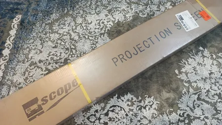 پرده نمایش پایه دار پروژکتور اسکوپ پارچه عالی سایز 180x180