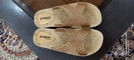 دمپایی زنانه پاپا مدل حصیری K1-GD