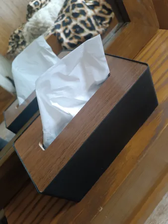 جعبه دستمال کاغذی مدل درب چوبی کد 1018