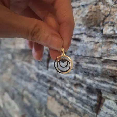 آویز گردنبند طلا 18 عیار زنانه مایا ماهک مدل MM1629 طرح دایره متداخل