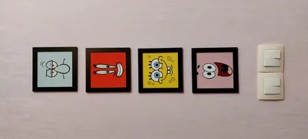 تابلو مدل باب اسفنجی طرح spongebob squarepants مجموعه 4 عددی