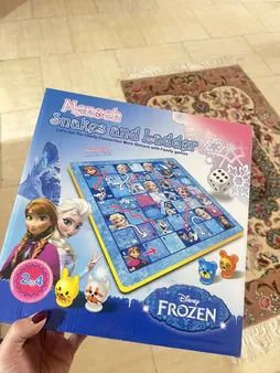 بازی منچ و مارپله تخته چوبی مدل Animals