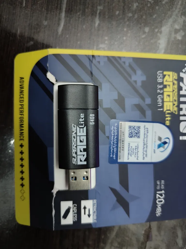 فلش مموری پتریوت مدل Patriot RAGE LITE 64GB USB 3.2 FLASH DRIVE ظرفیت 64 گیگابایت