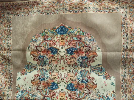 سجاده و جانماز مدل آبرنگ دورو طرح دار 9946