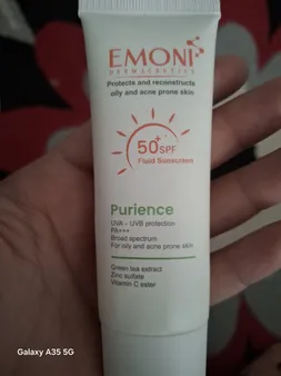 کرم ضد آفتاب بدون رنگ امونی spf50 مدل purience مناسب برای پوست چرب حجم 50 میلی‌لیتر