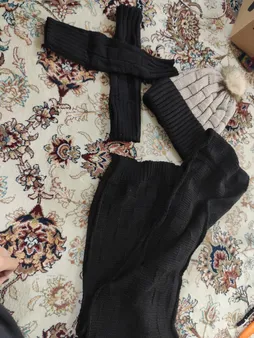 ست کلاه و شال گردن و ساق دست بافتنی مدل MOLINE کد 30748-3T