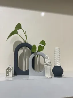 ست ۴ تکه دکوری گلدان و جاشمعی بتنی مدل آلا