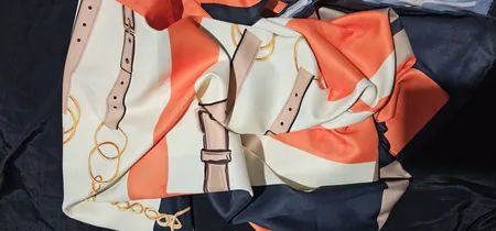 روسری زنانه مدل ابریشم بهاره قواره 140 دست دوز کد a-3045