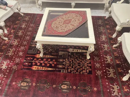 فرش ماشینی بزرگمهر کد 78019 زمینه شرابی