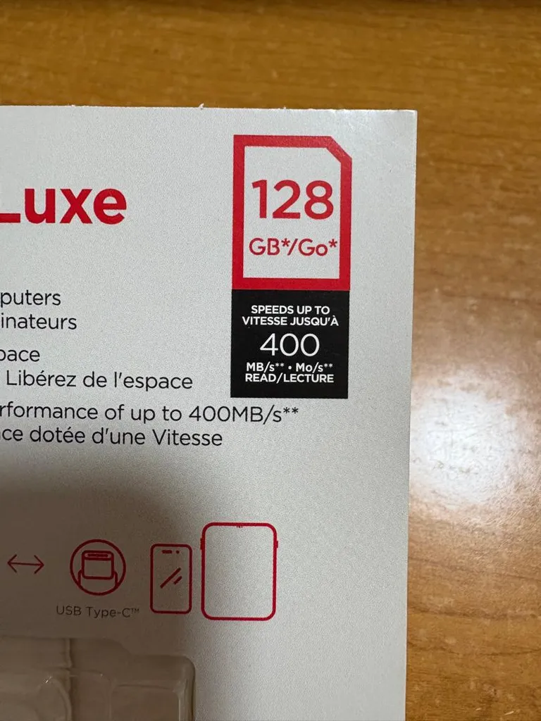 فلش مموری سن دیسک مدل Dual Drive Luxe ظرفیت 128 گیگابایت با رابط USB Type-C، USB 3.1