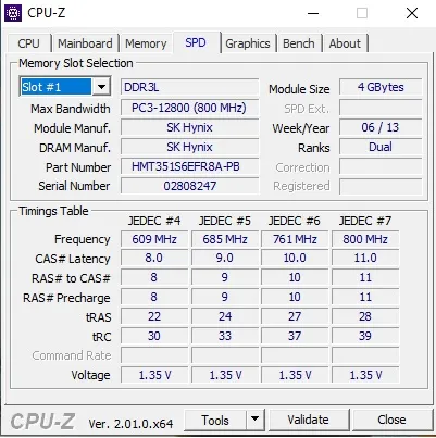 رم لپ تاپ DDR3L تک کاناله 1600 مگاهرتز CL11 اس کی هاینیکس مدل HMT351S6EFR8A ظرفیت 4 گیگابایت