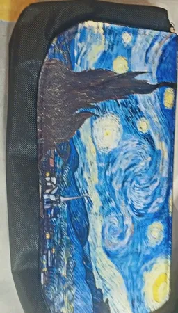 کوله پشتی طرح نقاشی ونگوگ کد شب پر ستاره به همراه جامدادی