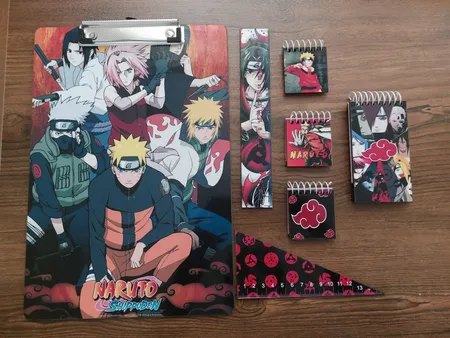 بسته لوازم تحریر مدل ناروتو مجموعه 7 عددی