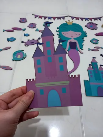 استیکر چوبي باروچین طرح پری دریایی