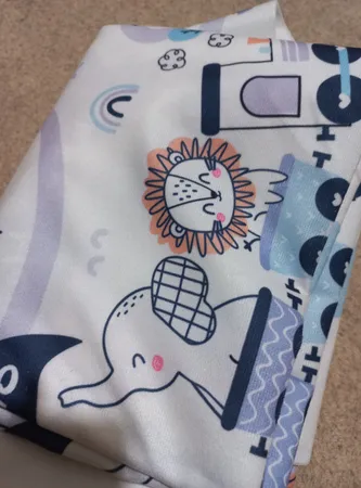 پارچه ملحفه پارچه باما مدل مخمل طرح نوزادی دنیای حیوانات کد 5011249