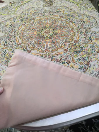 رومیزی ترمه نگین خاتم یزد طرح افشاری کد NSK