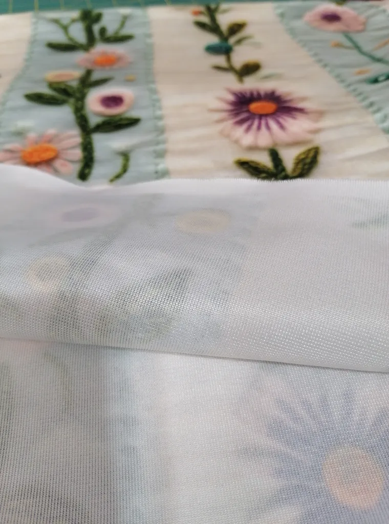 پارچه ملحفه عرض 1.5 متر مدل پارچه باما طرح پنج بعدی گل ناز کد 5013571 رنگ کرم