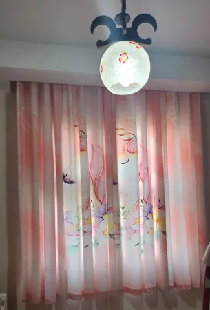 پرده مدل اتاق کودک مخمل پانچی کد 4833T2 سایز 200x140 سانتی متر