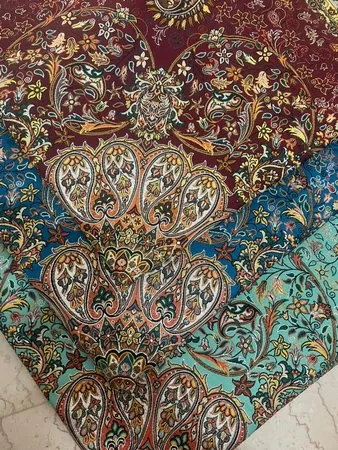 رومیزی ترمه نگین خاتم یزد طرح افشاری کد SBZ